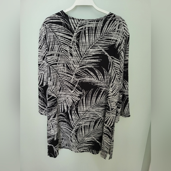 Palm Print Lace Up Plus Size Swim Suit Beach Cover Up Tunic New XXL - Picture 7 of 9